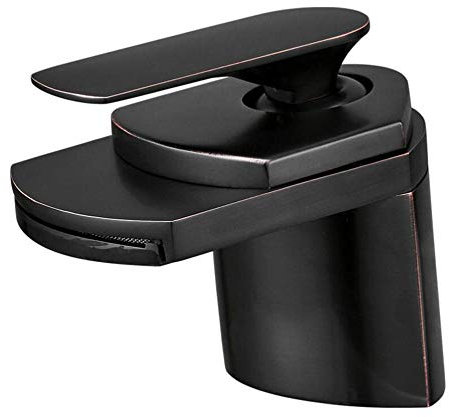 Basin Mixer tap Waterfall Bathroom Sink taps Brass hot and Cold Single Lever washbasin undercounter Basin Bathroom Sink Faucet-Black