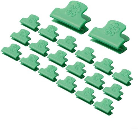 Allthingstore Morsetti in plastica per serre, 20 pezzi, picchetti per piante da giardino, clip per telai da 5-6 mm, strumenti di fissaggio per tubi, verde