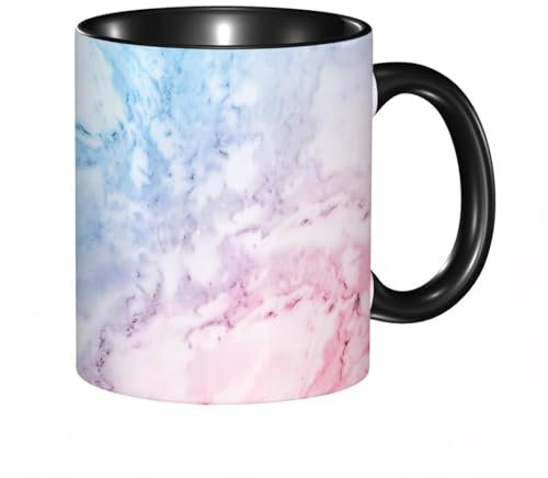 HRRASFAZF Tazza Caffe Latte Te in Ceramica,330 Ml,Tazza Divertente e Originale per Gli,tazza regalo,Marmo, toni pastello, linee screpolate, sfumate, design shabby chic antic