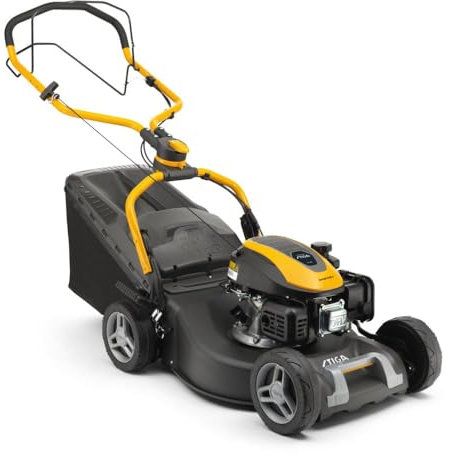 STIGA Combi 548 S – Rasenmäher mit Radantrieb, 139 cm³ Benzinmotor, 46 cm Schnittbreite, 60 L Grasfangkorb, Fulcrum-Holm, Fangkorb-Voll-Anzeige