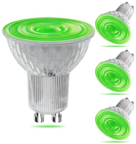 Lamptobe GU10 LED Lampe 5W Grün Scheinwerfer,Nicht dimmbar LED Glühbirne,120 Grad Strahlwinkel 50W MR16 GU10 Grün Halogenersatz für Landschaftsbeleuchtung,dekorative Beleuchtung,4 Stüc