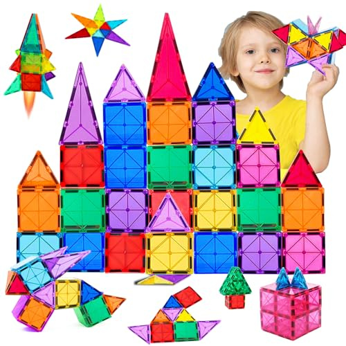 Bloques Magnéticos de Construcción 34 Piezas Bloques Construccion Niños Juguetes Educativos construcciones magneticas niños Regalos Juguetes Niños Niñas de 3 4 5 6 7 8 Años Infantil Cumpleaños
