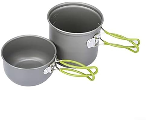 Kit de utensilios de cocina para camping, antiadherente, ligero, juego de olla de camping y sartén con bolsa de almacenamiento, equipo de cocina portátil para cocinar al aire libre, picnic, senderismo