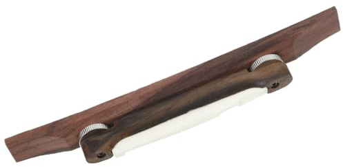 Ebenholz Archtop Gitarrensteg mit Höhenverstellbarer Flacher Unterseite | Glatte Oberfläche, Kaffeefarbene Ausführung, Metall und Holz, für Jazzgitarre, Mandoline, Zubehör