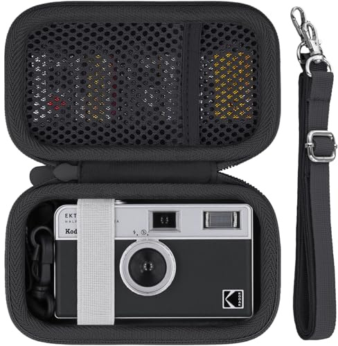 Khanka för Kodak EKTAR H35/H35N halvram kamera bärväska med handtag och axelrem, endast fodral (svart)