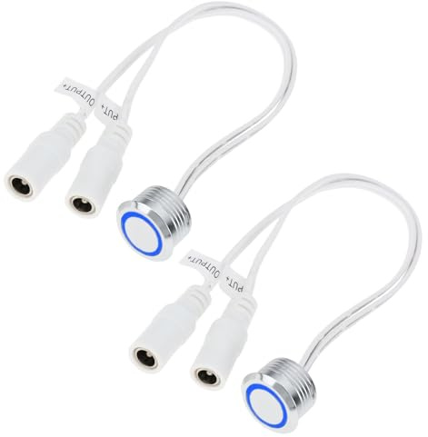 eMagTech 2 Pezzi Interruttore Dimmer Touch A Striscia Con Doppi Connettori Femmina 24 V/12 V 17,5 Mm Adatto Per Strisce LED