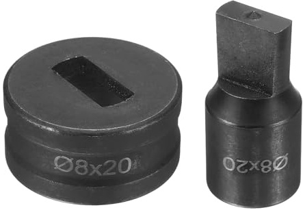 QUARKZMAN Idraulica per Perforazione Matrice per Foratura 8mm x 20mm Foro a Fessura Punzoni Idraulici Acciaio 40Cr Kit per Punzone per Metallo Elettrica CH70 Pressa Idraulica, Nero