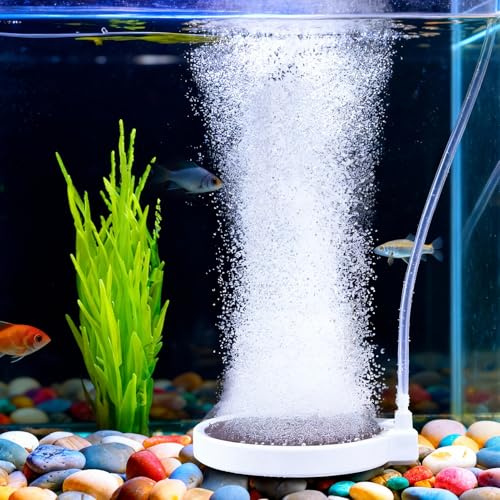 Fish Tank Air Stone 2 Inch Aquarium Nano Ultra-High Dissolved Diffuser | Bubbler Nano Oxygen Aerator Stone for 2-30 Gallon Hydroponics Aquarium Fish Tank Make Super Tiny Bubbles Silent Non-Clogging