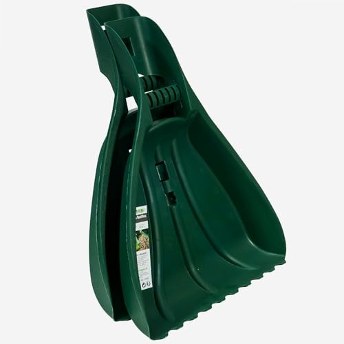 WERKA PRO Lot de Deux ramasses Feuilles à Main avec poignées | PVC, usage jardin et extérieur, poignées ergonomiques, taille 34,5 x 50 cm, feuilles mortes et mauvaises herbes