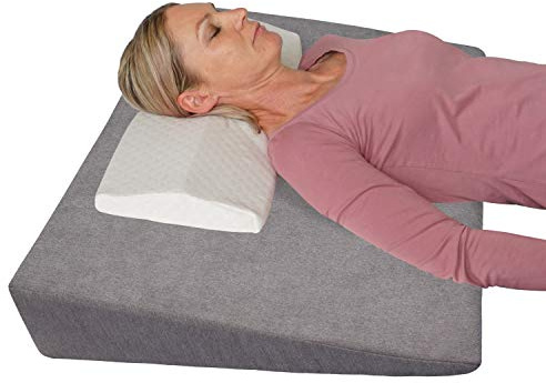 Tempratex – Bettkeil 90x60x12cm - Matratzenkeil inklusive Relax Nackenkissen. Komfortables Keilkissen für Bett & Sofa. Ideal als Matratzen- oder Beinerhöhung. Vielseitiges Refluxkissen. Grau | Matratzenkeil, Inklusive Relax Nackenkissen, Für Bett & Sofa, Als Matratzen- oder Beinerhöhung, Vielseitiges Refluxkissen