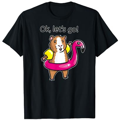 Meerschweinchen T-Shirt mit Flamingo Schwimmring T-Shirt