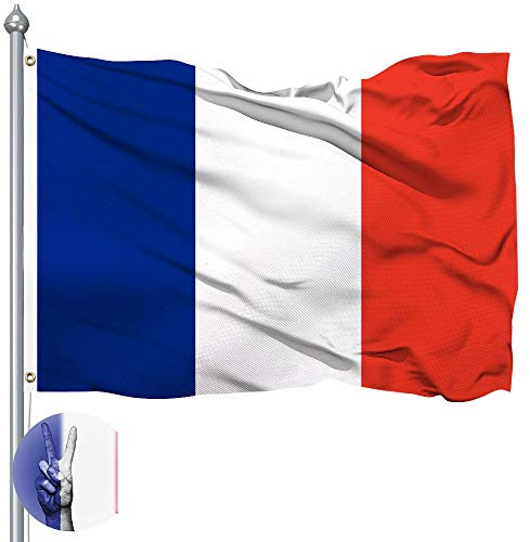 QSUM Bandera de Francia de 5 pies x 3 pies, Bandera de Franceses Decoración de Patriota Partidarios