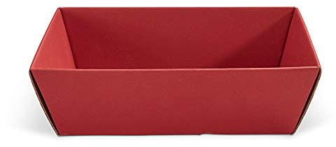 10 x PresentFill Präsentkorb leer ohne Inhalt - Geschenkkorb aus umweltfreundlichen 100% Recycling Karton - rechteckig - Bordeaux - Made in Germany für Weihnachten - Ostern - Hochzeit - Geschenke