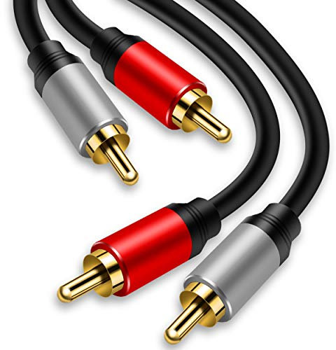 TanQY 2RCA to 2RCA Cable 5M, Gold-Plated 2 RCA Male to 2 RCA Male Stereo Audio Cable for Home Theater, HDTV, Gaming Consoles, Hi-Fi Systems (5M)