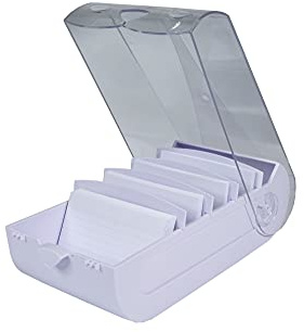 Exacompta 5346423D Lernkartei Bunnybox Malve DIN A7 quer inklusive 100 Karteikarten. Originelle Karteikartenbox zum einfachen Vokabeln lernen dank 5-Fächer-Lernsystem für 600 Karteikarten