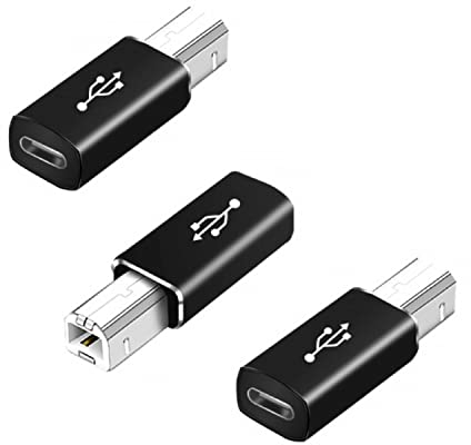 USB C to B Adapter,【3-Pack】 Tpenod Female USB C to MIDI Converter，Compatible with MIDI，Printers，Chromebook Pixel，Electric Piano,Synthesizers and Devices /laptops with Type-c Port., black