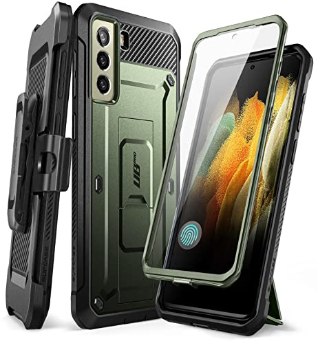 SUPCASE Outdoor Hülle für Samsung Galaxy S21 FE 5G (6.4'') Handyhülle Bumper Case 360 Grad Schutzhülle Cover [Unicorn Beetle Pro] mit Integriertem Displayschutz und Ständer (Grün)