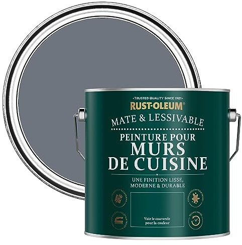 Rust-Oleum abwaschbare matte, geruchsarme dunkelgrau Küchenwandfarbe - Marinegrau 2,5 Litres