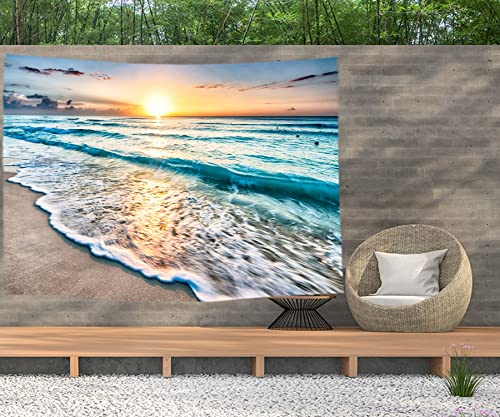 Ulticool – Mare Onde Spiaggia Natura - Arazzo Poster - 200x150 cm - Poster da Giardino - Arazzo Grande – Decorazione Accessorio per Giardino e Soggiorno