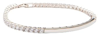 Amoonìc Damen Tennisarmband Serena aus 925er Silber oder vergoldet | Mit Zirkonias, Personalisiertes Identarmband, Kostbares Geschenk für Sie, Herzensmensch Lieblingsmensch