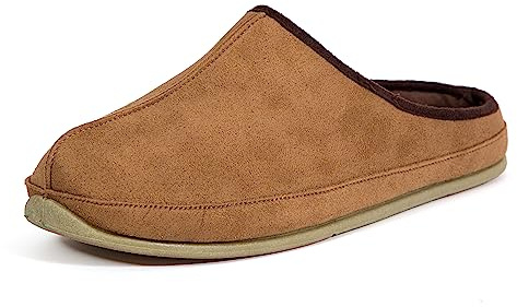 Deer Stags Mens Grizzly Slippers, Chestnut, 10