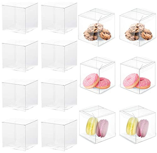 YULIAO 50Pcs Kleiner Würfel Transparent Box, Kleine Transparente Geschenkbox, Transparente Cube Geschenkboxen, Gastgeschenk Box Transparent, für Candy Chocolate, Party