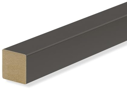 Quadrat- Vierkantleiste Sockelleiste MDF Dunkelgrau Folie 20x20mm [SPARPAKET] Größe 5 Stück /11.5lfm