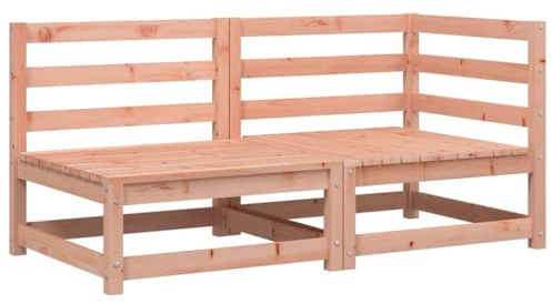 vidaXL Gartensofa 2-Sitzer, Modular Sofa mit Rückenlehne, Gartensessel mit Lattenrost, Relaxsessel Lounge Sessel Gartenmöbel, Massivholz Douglasie