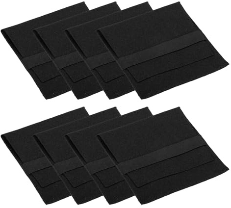 PATIKIL 10x10cm Jewelry Pouches with Band, 8 Pack Microfiber Portable Soft Storage Bags Packaging for Necklace Bracelet Earring Watch Rings Brooch, Black