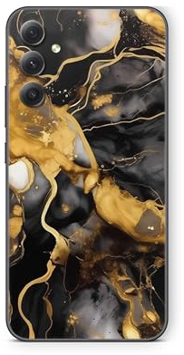 Skins4u Schutzfolie Aufkleber Skin kompatibel mit Samsung Galaxy A13 Kratzerschutz Skins Vinyl Folie Rückseite Dark Gold