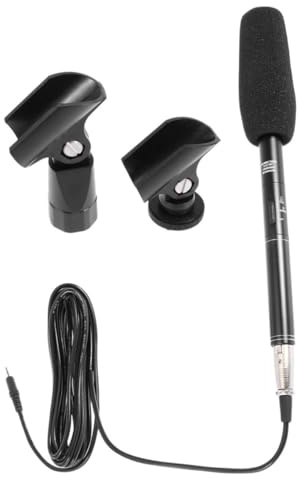 Hoement Microfono Portatile Per Interviste e Registrazioni Esterne Microfono Camera Per Live Streaming e Fotografia Compatibile Con Smartphone Nero