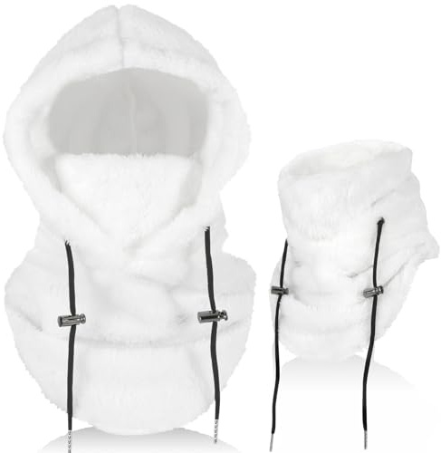 AYPOW Unisex vintertermisk fleecebalaklava, vindskyddande skidmask, ansiktsöverdrag, multifunktionell vinterfleecehatt med huva och nackvärmare för män och kvinnor, utomhussporter, löpning,