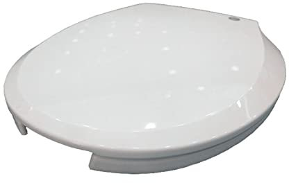 Giural Sedile WC Aperto Frontale Commerciale Con Coperchio, Tavoletta Wc Copriwater Rotondo, Con Chiusura Ammortizzata, Sedile Aperto Per WC Disabili O Anziani, Bianco,35.5 * 40Cm