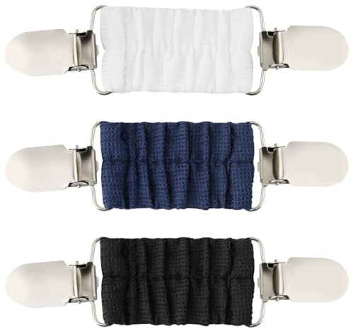 Lotsdonxia 3-Pack Dress & Shirt Cinching Clips – Adjustable Elastic Back Brooch Buckle Set Retro Fashion Waist Cincher for Clothes, Cardigans, & Dresses