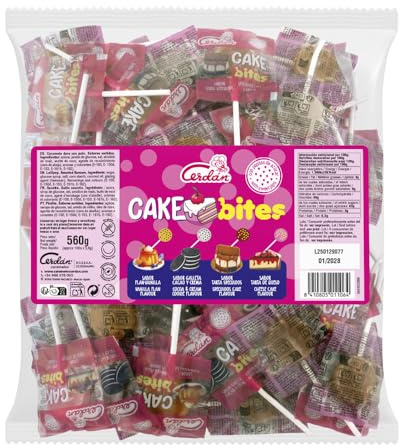 Caramelos Cerdán - Piruletas Cake Bites Sabores Tartas | Bolsa 100 Uds