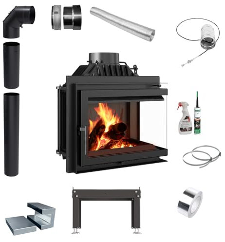 KRATKI Gusseisen Kamin 8kW Simple 200fi Set Kamineinzatz BImSchV Stufe 2 - Eco Design