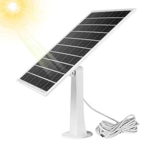 Pavsicgn Pannelli | Caricabatterie Fotovoltaico per Telecamere di Sicurezza - Accessori Caricabatterie Portatile Type-C Con Cavo Da 3 M Alimentatori Per Telefoni, Batterie E Attività All'aperto
