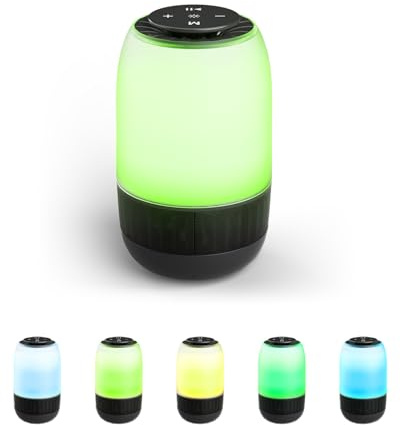 VidaTeco C9 Tragbarer Bluetooth Lautsprecher Mit 7 Farben RGB Touch Nachtlicht, Bluetooth 5.0 TWS Paarung 5w Stereoklang, Wasserdicht 10h Akkulaufzeit Mit Aux Tf Karte, Outdoor Indoor Musikbox