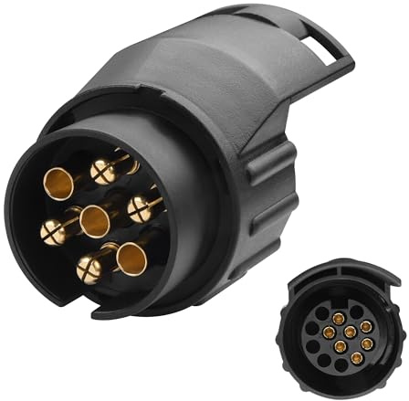 YACSEJAO Adaptador de enchufe de remolque de 7 pines a 13 pines, 12 V y 7 pines, adaptador para coche, caravana, camión