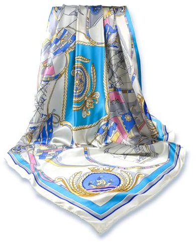 GLORIS Seidenschal Damen Elegante 90x90cm Seidentuch Haare Seidentuch Halstuch Damen Seide Elegant Satintuch Halstuch Seide Bandana Tuch Kopftücher Scarf
