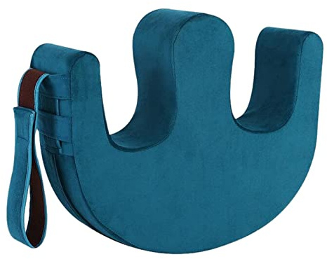 FashionCha Lagerungshilfe Als Anti Dekubitus Kissen Eine Patienten Drehhilfe Als U Kissen mit Gurt Hautfreundliches Seitenschläferkissen für Die Häusliche Pflege, Blau