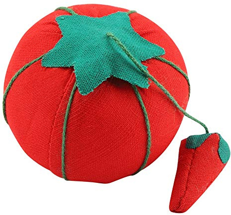 OEBUAFI 2 Pezzi Puntaspilli per Cuscino Ad Ago con Sfera di Pomodoro Puntaspilli per Accessori da Cucito con Tessuto in Tessuto Pratico Formato Decorazione Soluzione Decorativa a