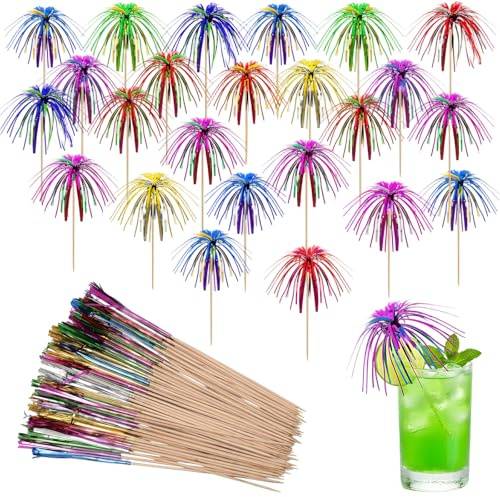 150 Stück Cocktail Schirmchen, Farbige Cocktailspieße mit Fransen, Vielseitige Cocktailbar Deko, Perfekte Cocktail Dekoration, Elegante Cocktail Deko für Partys und Veranstaltungen