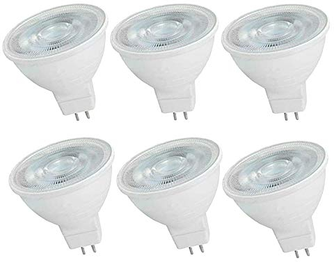 OUGEER - 6 lampadine LED MR16 da 6 W AC 220-240 V LED GU5.3, equivalenti a 60 W MR16, luce bianca calda, 3000 K MR16, faretti LED GU5,3, 600 lumen, non dimmerabili
