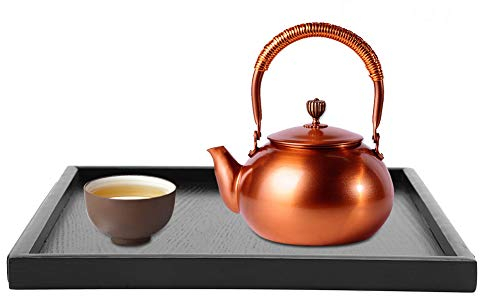 Bandeja de Té de Madera, Bandejas Rectangulares Negras, Bandeja para el Desayuno Servir Comida para Café Aperitivos, Plato para Desayuno en la Cama, Almuerzo, Cena, Restaurante,Fiesta(30x30cm)