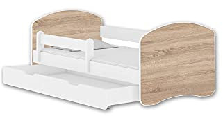 BDW Kinderbett Jugendbett mit Einer Schublade und Matratze Eiche Sonoma 140x70 || BESTPREIS ||