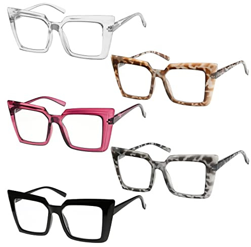 Eyekepper 5er-Pack Übergroße Lesebrille für Damen Schick Lesehilfe +0,50