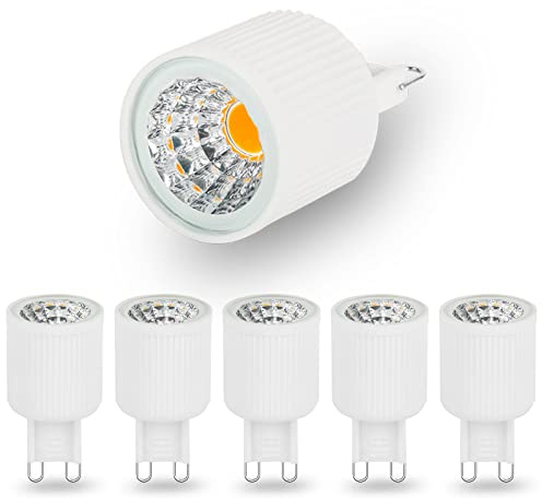 RuLEDne LED G9 Leuchtmittel 3W Weiß Ersetzt 30W Halogenlampe 300 Lumen G9 LED Lampen Warmweiß 2700K Strahler 24° Abstrahlwinkel Leuchtmittel 85Ra Kein Flackern Nicht Dimmbar 5er Pack