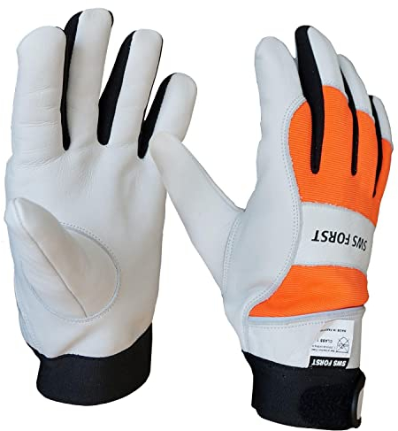 SWS Forst GmbH Schnittschutzhandschuh Forsthandschuh aus Leder Klasse 1 20m/s Gr. S
