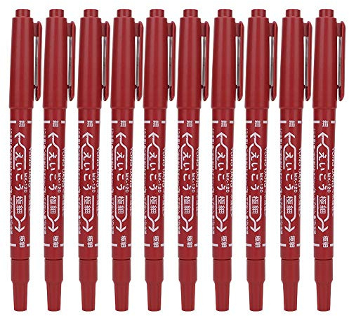 Joyzan 10Stück Tattoo Piercing Stift, Hautstift Temporäre Haut Tattoo Stift | Hautmarker Tattoostift Marker Pen Doppelkopf-Markierstift für Professionellen Salon Haushalt Piercing-Hautmarkierungsstift